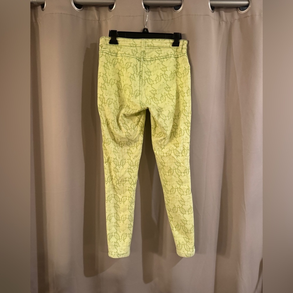 Lime Green/Yellow Patterned Reverse-Able Pants - image 3